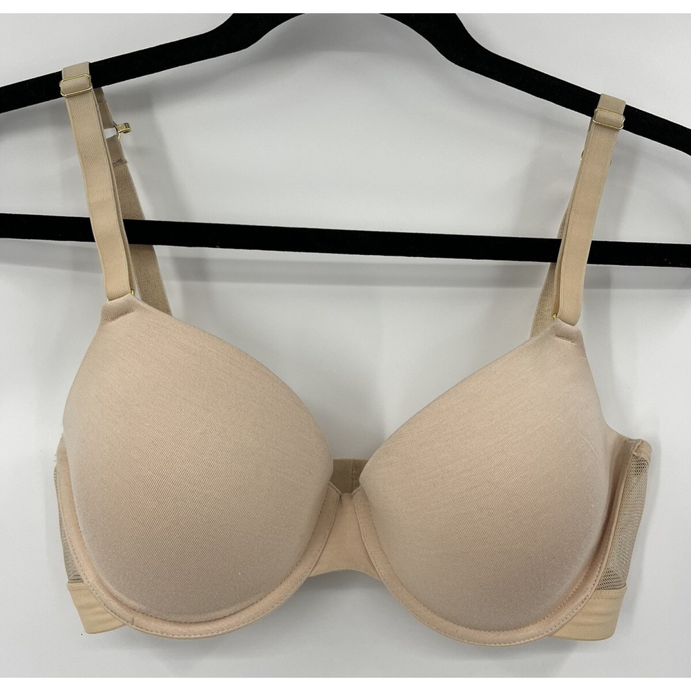 Lively Beige Mesh 32DD Underwire Jersey Knit Bra Lightly Lined